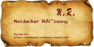 Maldacker Rázsony névjegykártya